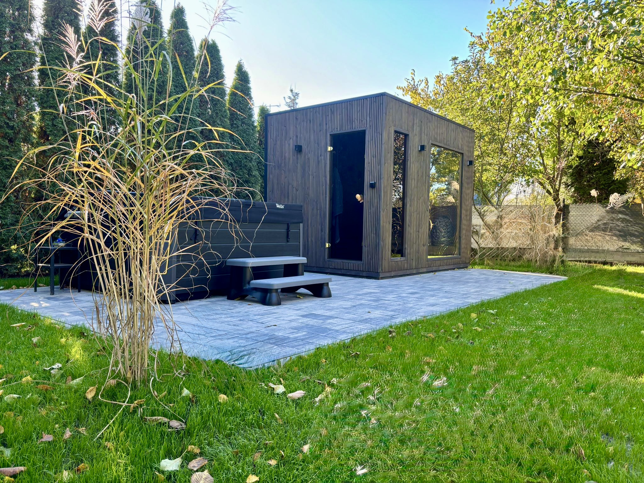 Sauna ogrodowa Premium — sosna termowana — Świat Wanien SPA